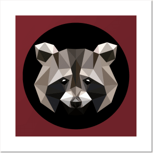 Raccoon In Polygonal Style. Geometric Portrait Of A Raccoon Posters and Art